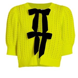 Alice & Olivia Kitty Puff Sleeve Cardigan